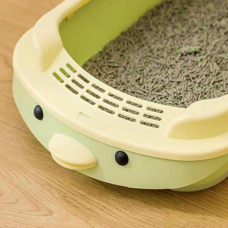 Oversized Semi-Enclosed Cat Litter Box