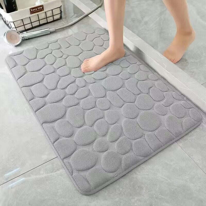 Embossed Cobblestone Memory Foam Bath Mat