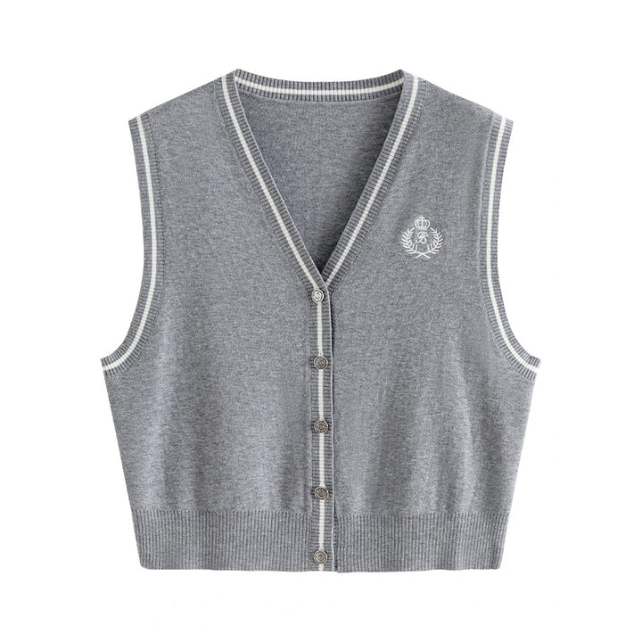 Autumn Gray Knitted Vest for Women