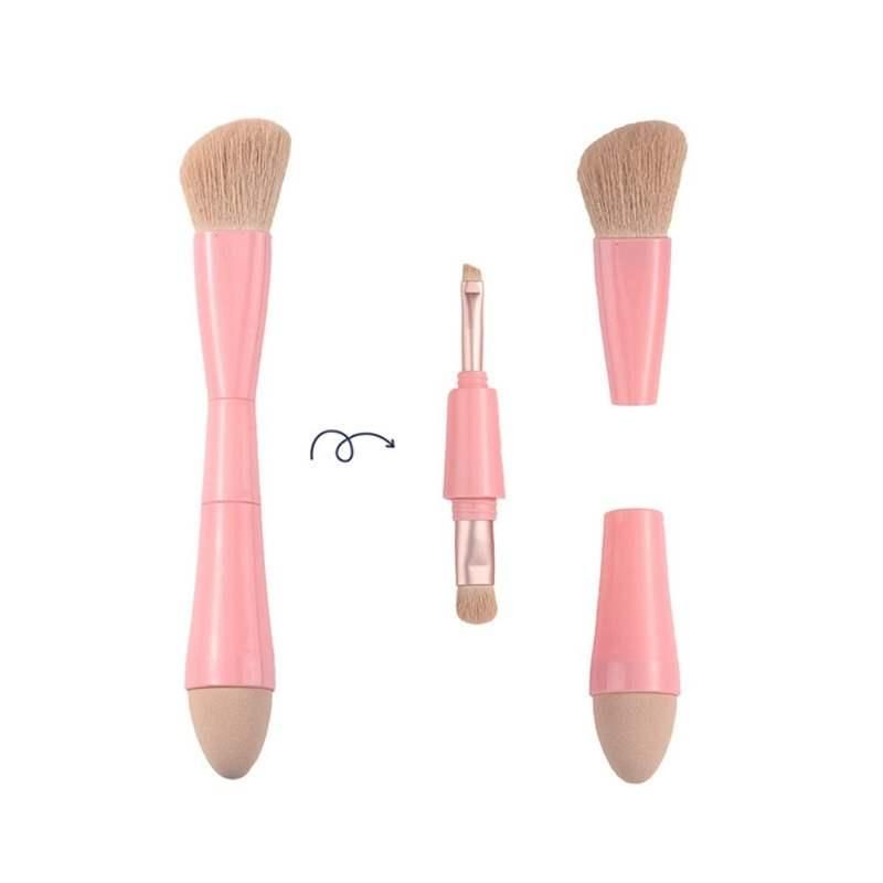 4-in-1 Multifunctional Detachable Makeup Brush Set - Portable Beauty Tools