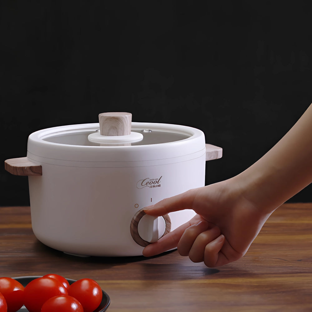 Multifunction Mini Electric Cooking Pot with Food Steamer