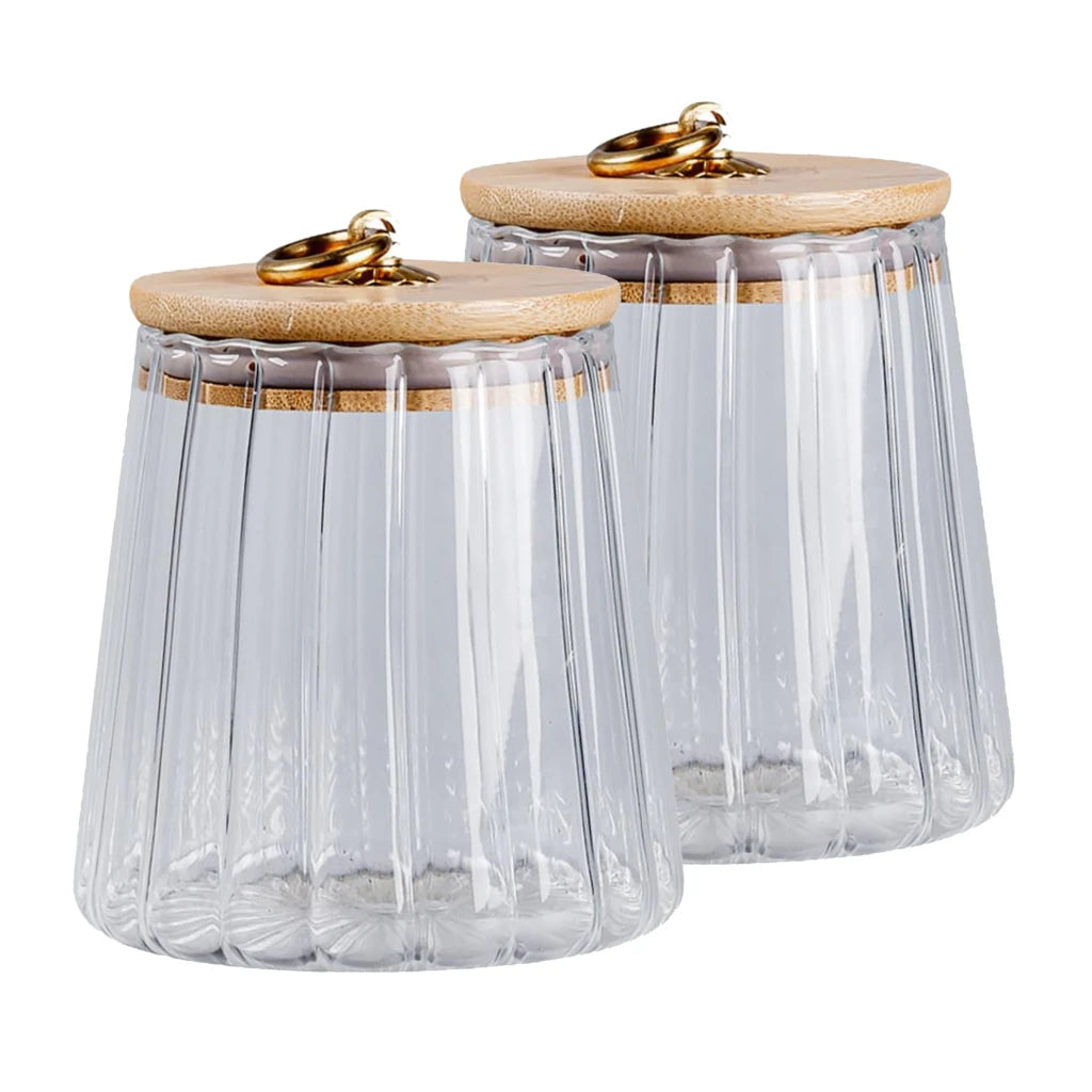 Glass Jars Canister Airtight Storage Container with Bamboo Lid