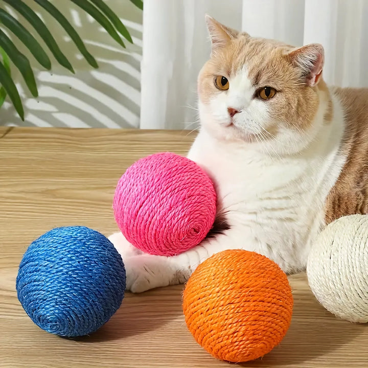 Interactive Sisal Ball Cat Toy with Sound