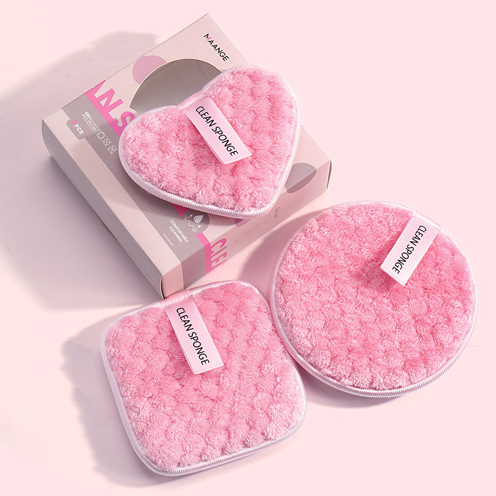 3Pcs Reusable Makeup Removal Sponge Set