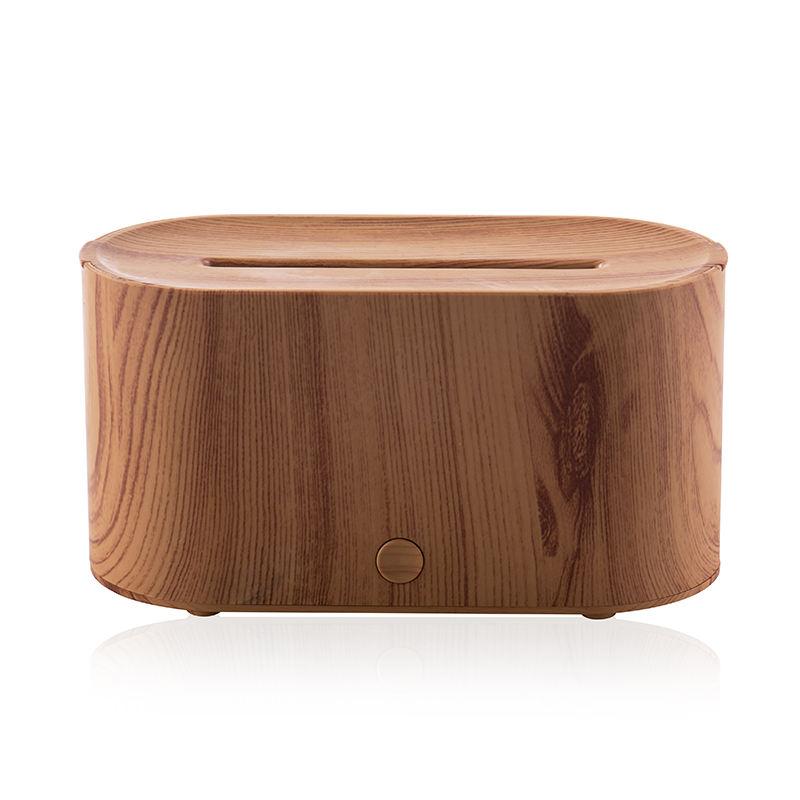 Wood Grain Aromatherapy Flame Humidifier – USB Essential Oil Diffuser