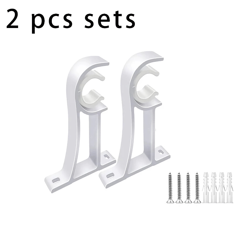 Aluminum Alloy Curtain Rod Brackets with Screws – 2/4pcs Set