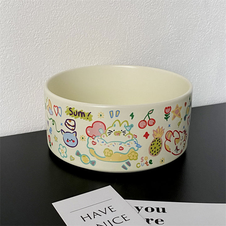 Graffiti Ceramic Double Pet Bowl