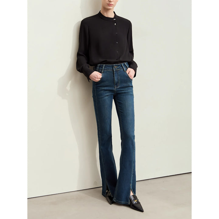 Minimalist Retro Slim Fit Denim Jeans for Women - Autumn Collection