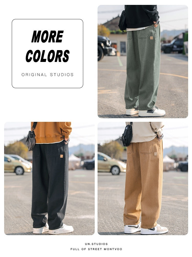 Men's Loose Cargo Pants Straight Casual Trousers