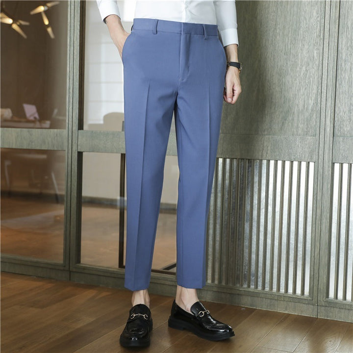 Men's Springsummer Draping Solid Color Casual Suit Pants Stretch Comfortable Suit Pants Trousers