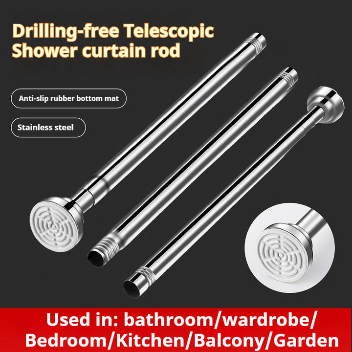 Adjustable Stainless Steel Tension Shower Curtain Rod