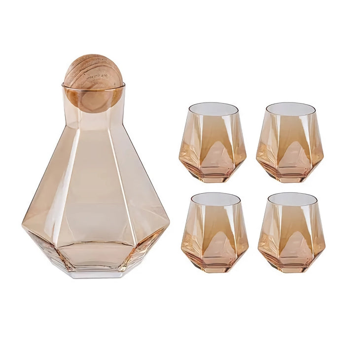 Elegant Glass Carafe Set with Wood Lid – Perfect for Every Occasion