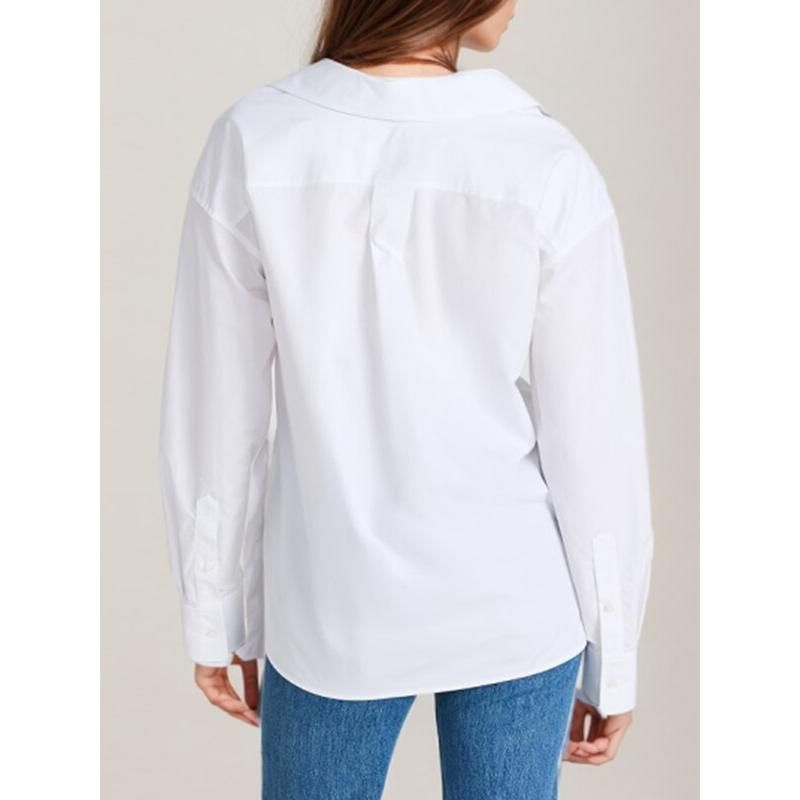 Chic Patchwork Folds Casual Loose Blouse