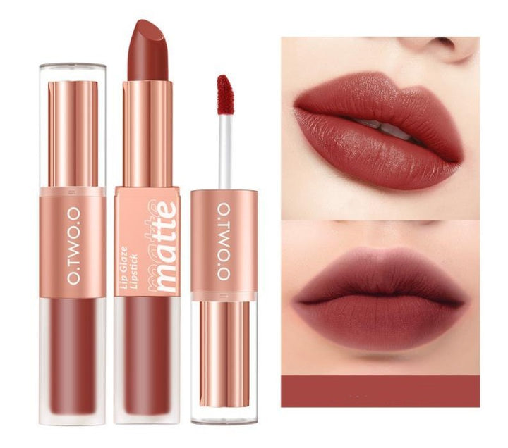 Lip Glaze Nude Milky Coffee Amber Pumpkin Cinnamon Milk Tea Double-headed Lipstick