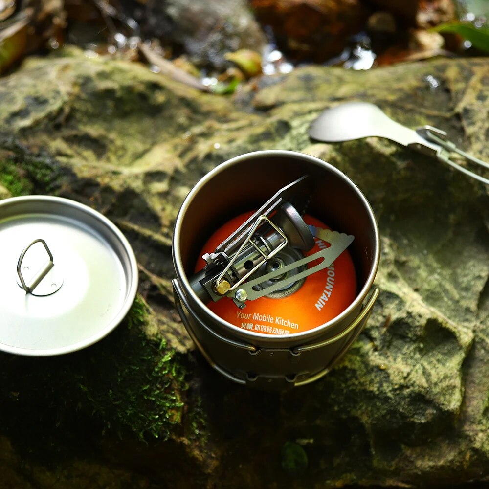 Titanium Ultralight Mini Gas Stove for Camping & Outdoor Activities