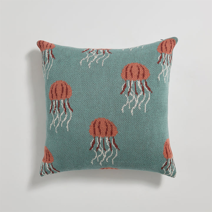 Elegant Jellyfish Pattern Knitted Cotton Pillow Cover