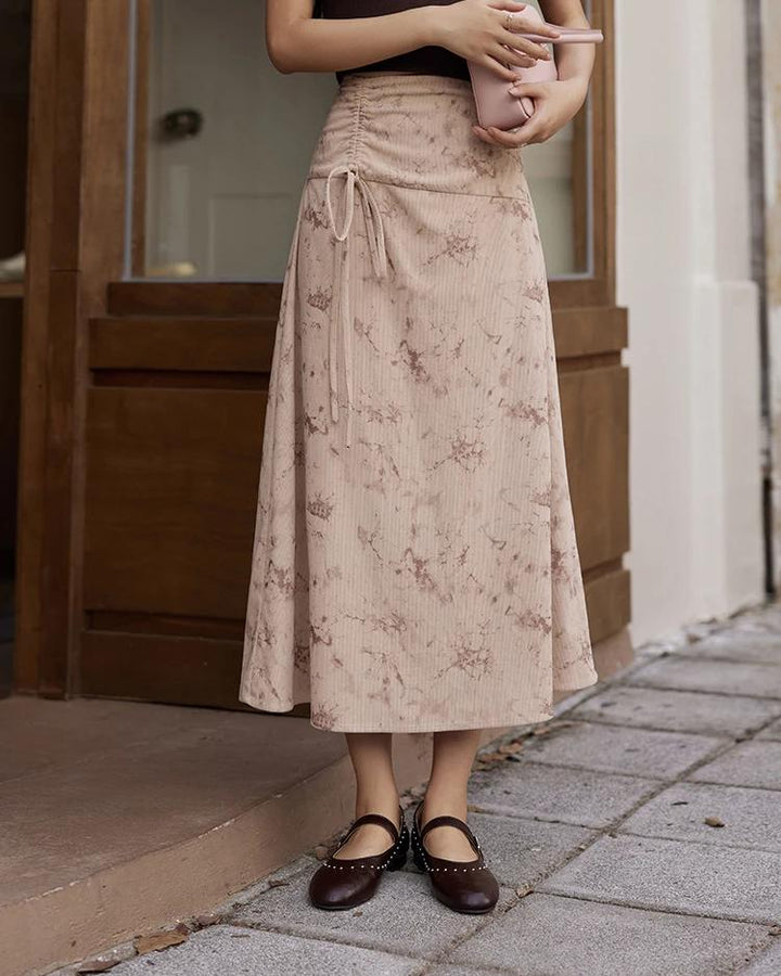 Retro Corduroy Midi Skirt for Women