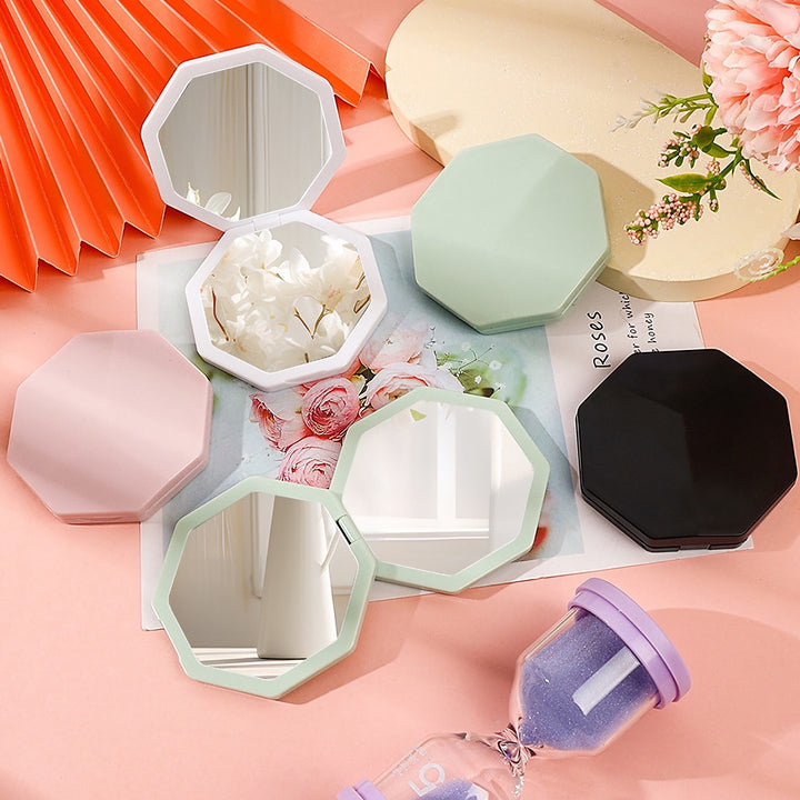 Double-Sided Mini Hexagon Makeup Mirror