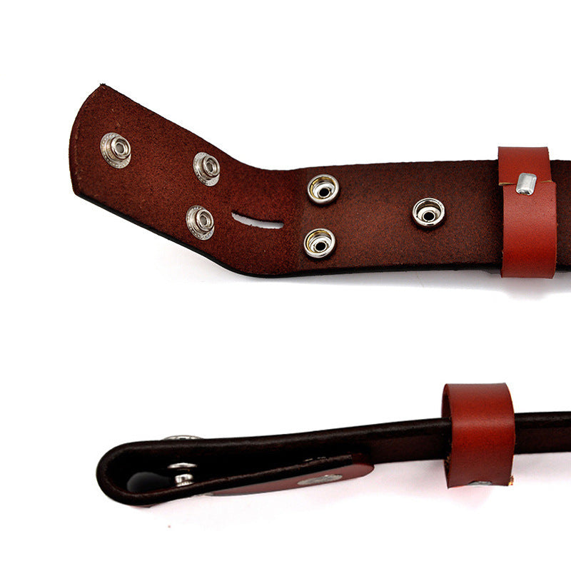 Classic Business Men Headless Snap Fastener Leather Belt