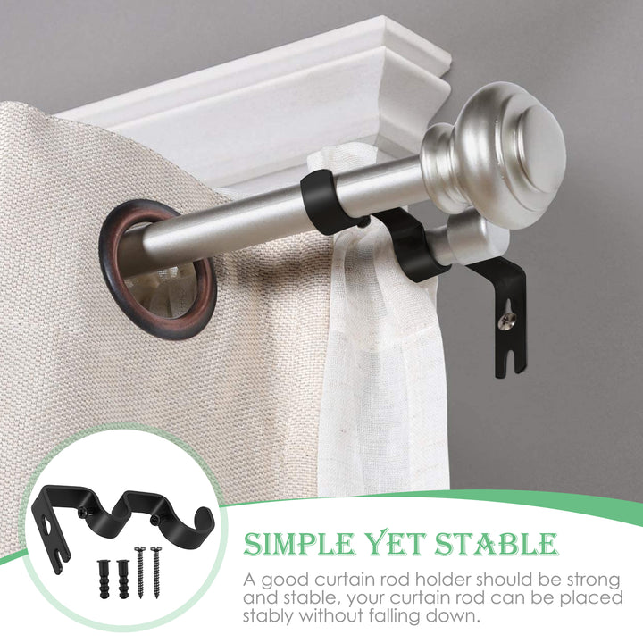 Double Curtain Rod Bracket Holders