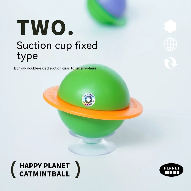 Interactive Rotating Cat Grass Ball Toy with Suction Cup