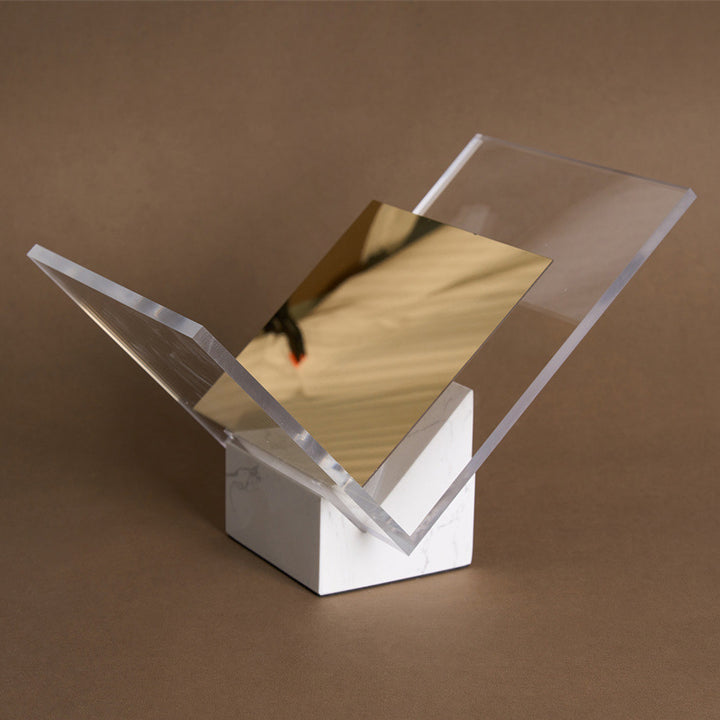 Elegant Natural Marble and Acrylic Book Stand