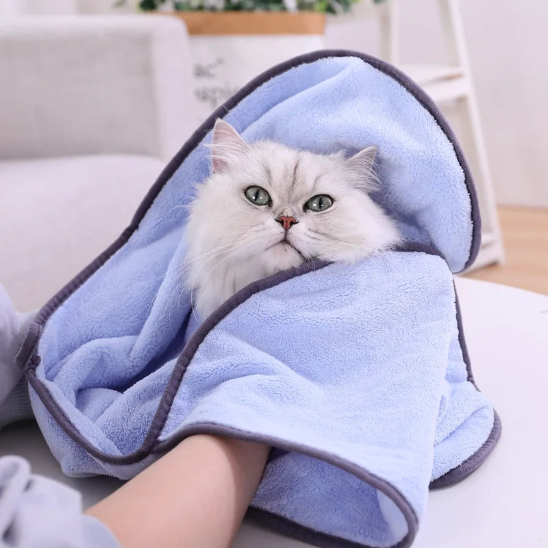 Soft Quick-Dry Cat & Dog Blanket - Pet Bathrobe Towel