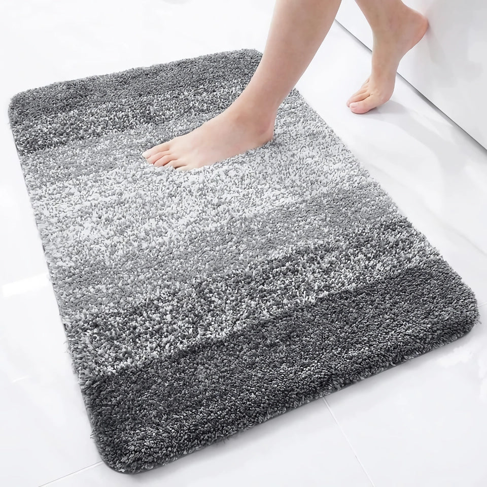 Luxury Microfiber Absorbent Bath Mat - Non-Slip Plush Bathroom Rug