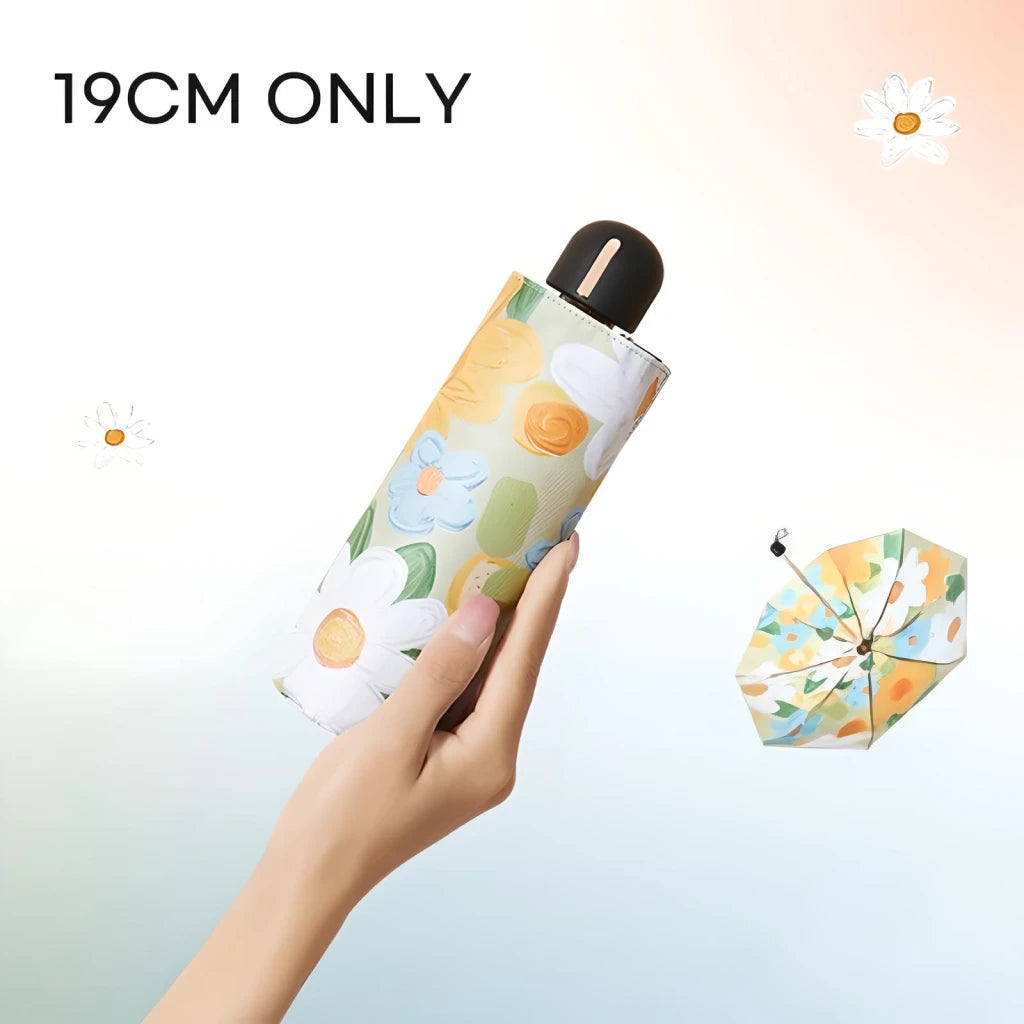 Flower Pocket Mini Phone Umbrella – Cute Folding Sun and Rain Umbrella