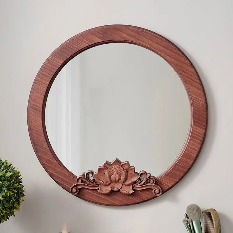 Retro Solid Wood Wall Mirror