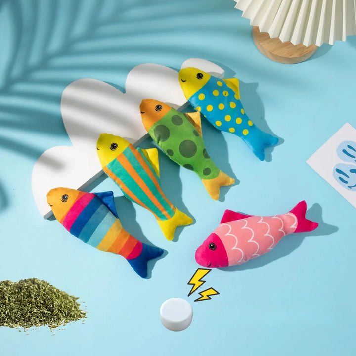 Catnip Fish Toy – Cartoon Fish Shape with Cat Grass for Playful and Healthy Biting