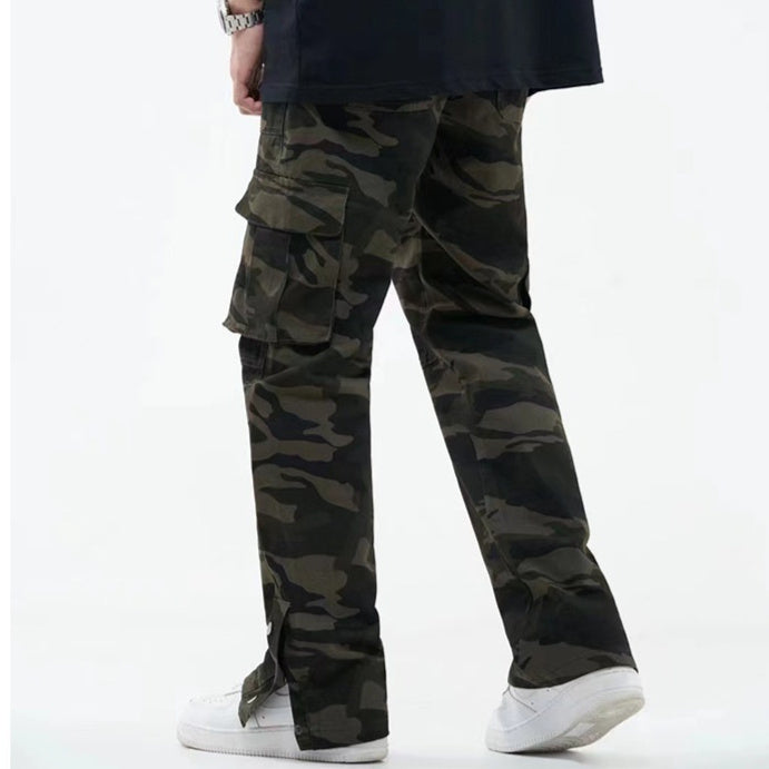 Retro Hip Hop Camouflage Wide-leg Overalls