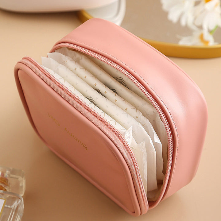 Chic PU Cosmetic and Sanitary Napkin Organizer Pouch