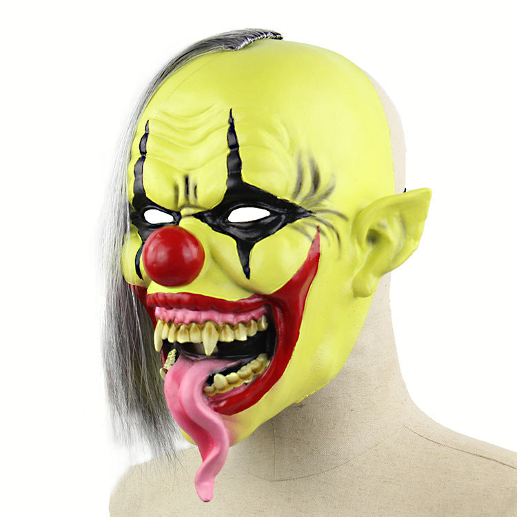 Horror Green Face Clown Halloween Christmas Latex Mask Headgear