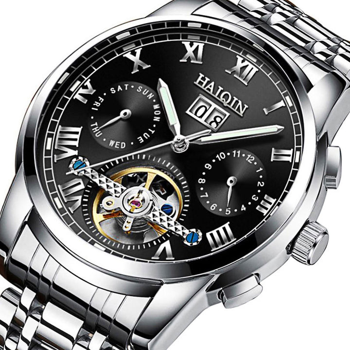 Men's Fashion Waterproof Luminous Hollow Tourbillon Automatic Mechanical Watch