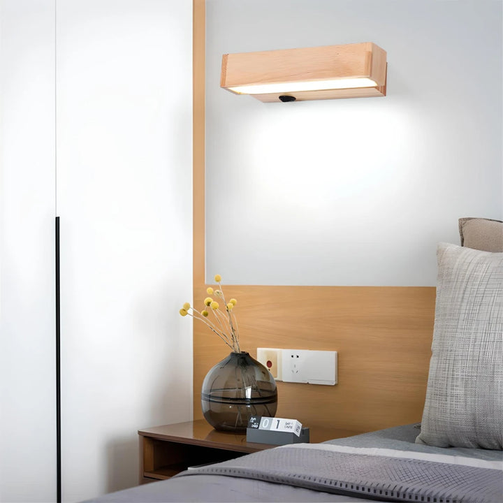 Wooden Nordic Wall Lamp LED Bedroom and Living Room Light