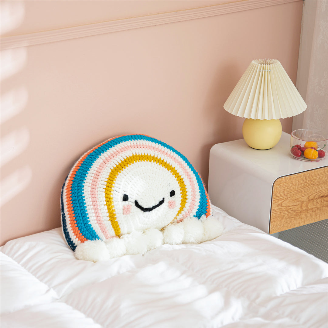 Cute Cartoon Rainbow Sunflower Cushion