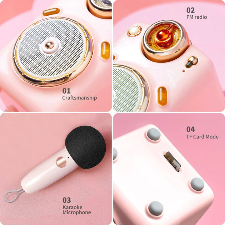 Portable Bluetooth Karaoke Speaker with Microphone and Voice Change