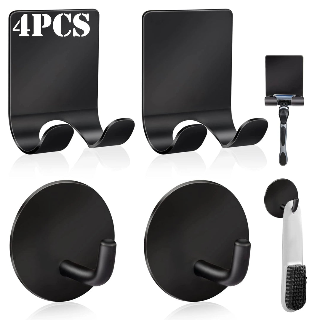 4pcs Stainless Steel Adhesive Razor and Towel Holder