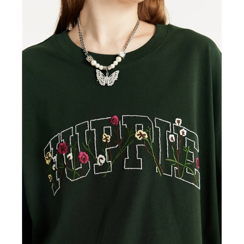 Embroidered Floral Heavyweight T-Shirt