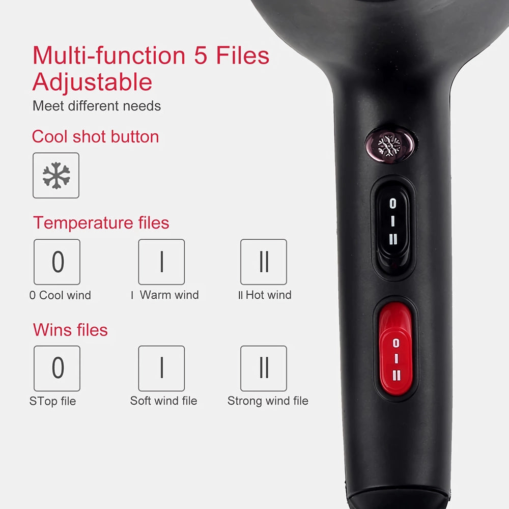 2400W Professional Hair Dryer with Hot and Cold Air