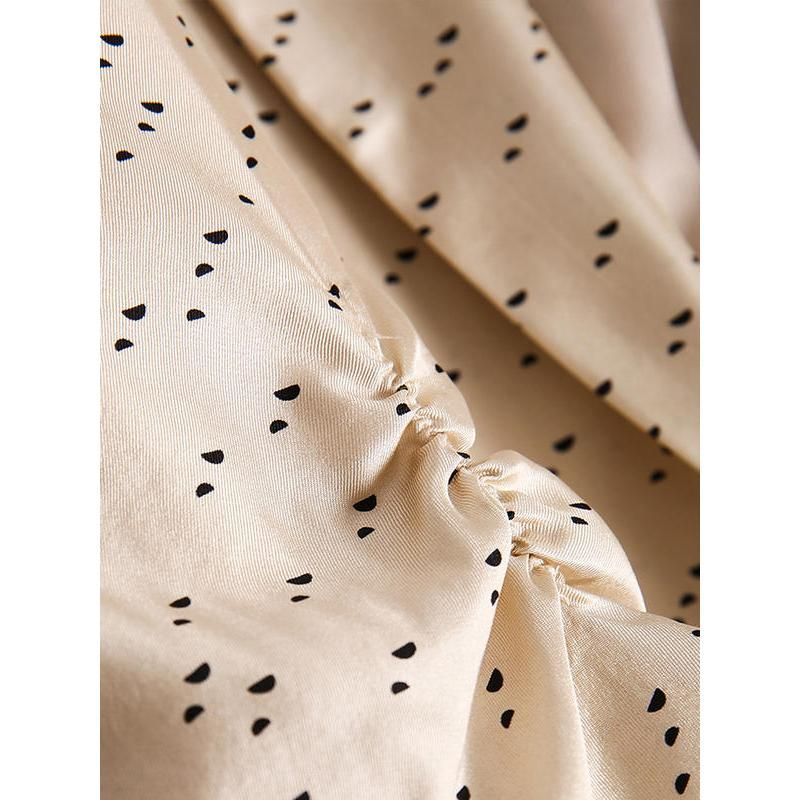 Chic Dots Printed Silk Blazer for Women