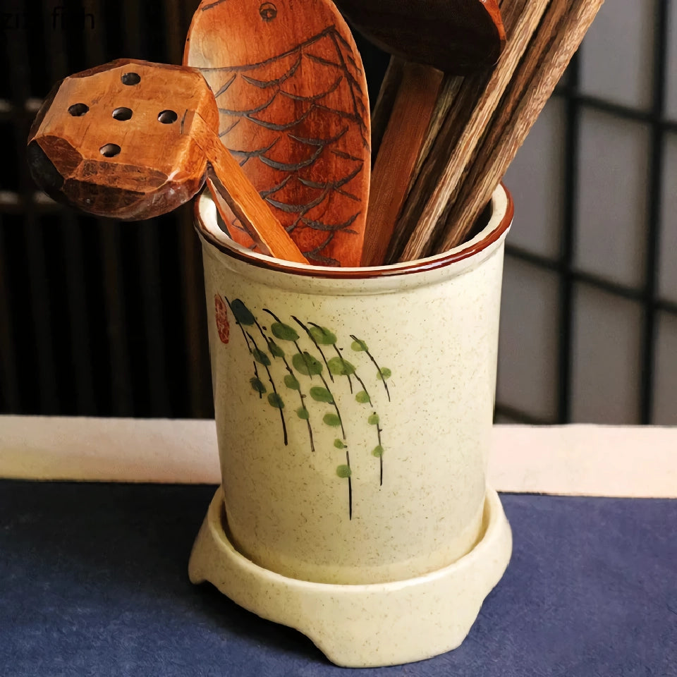 Elegant Ceramic Chopstick Storage Holder for Kitchen Organization