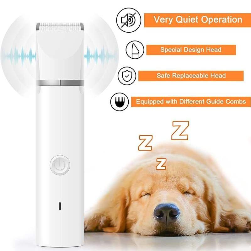 Professional Dog Clippers Grooming Kit - Low Noise Cordless Paw Trimmer & Nail Grinder