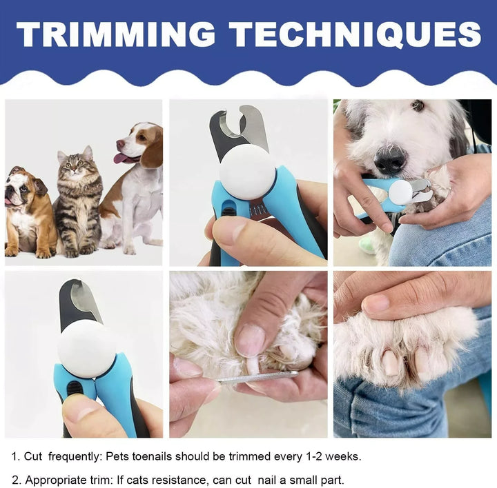 Stainless Steel Pet Nail Clippers with Safety Guard and Free Nail File - Perfect for Medium & Large Dogs