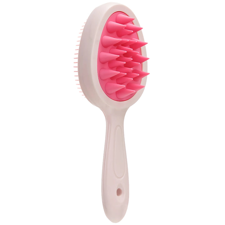 Double-Sided Silicone Scalp Massage Brush with Long Handle