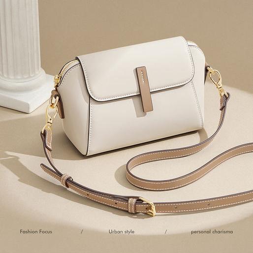 Classic Versatile Small Square Leather Crossbody Bag for Women