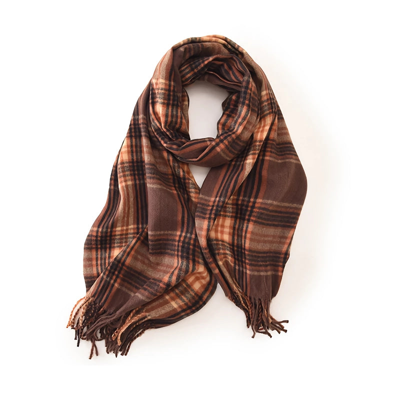 Imitation Cashmere Plaid Winter Scarf