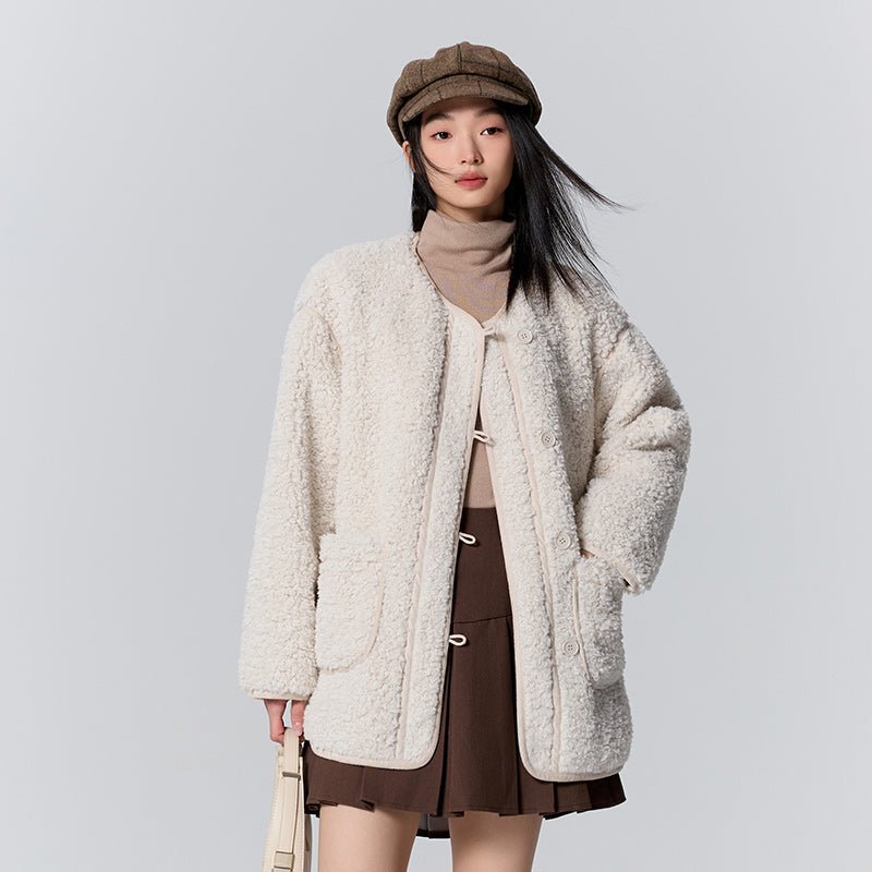 Women's Mid-Length Plush Jacket