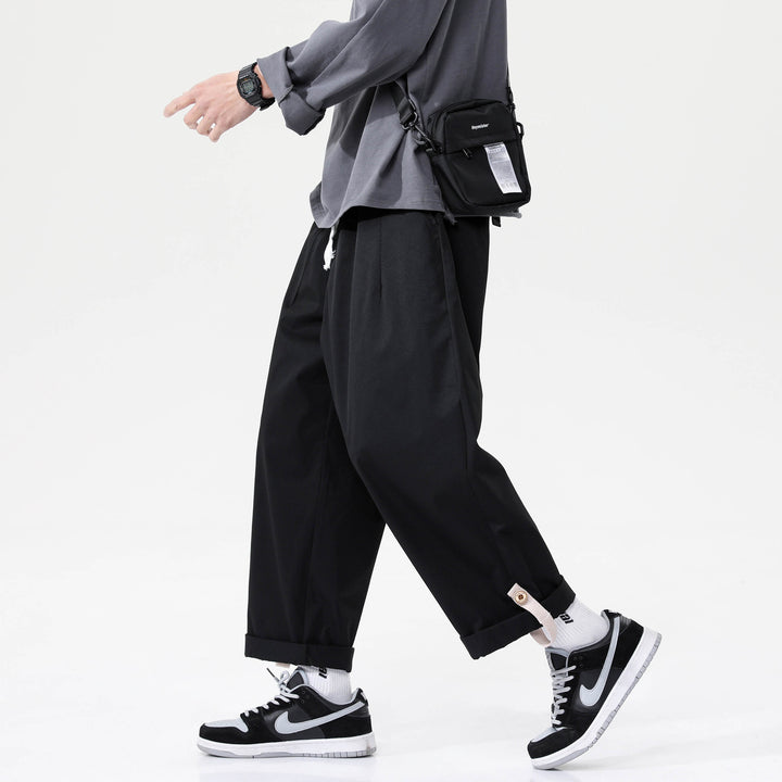 Solid Color Versatile Drape Trousers Hip Hop Loose